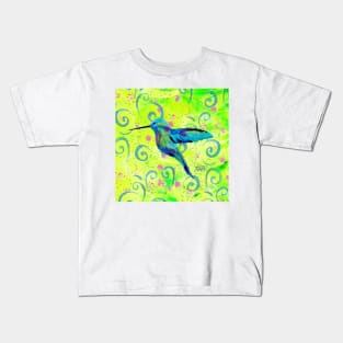Hummingbird and Swirls Kids T-Shirt